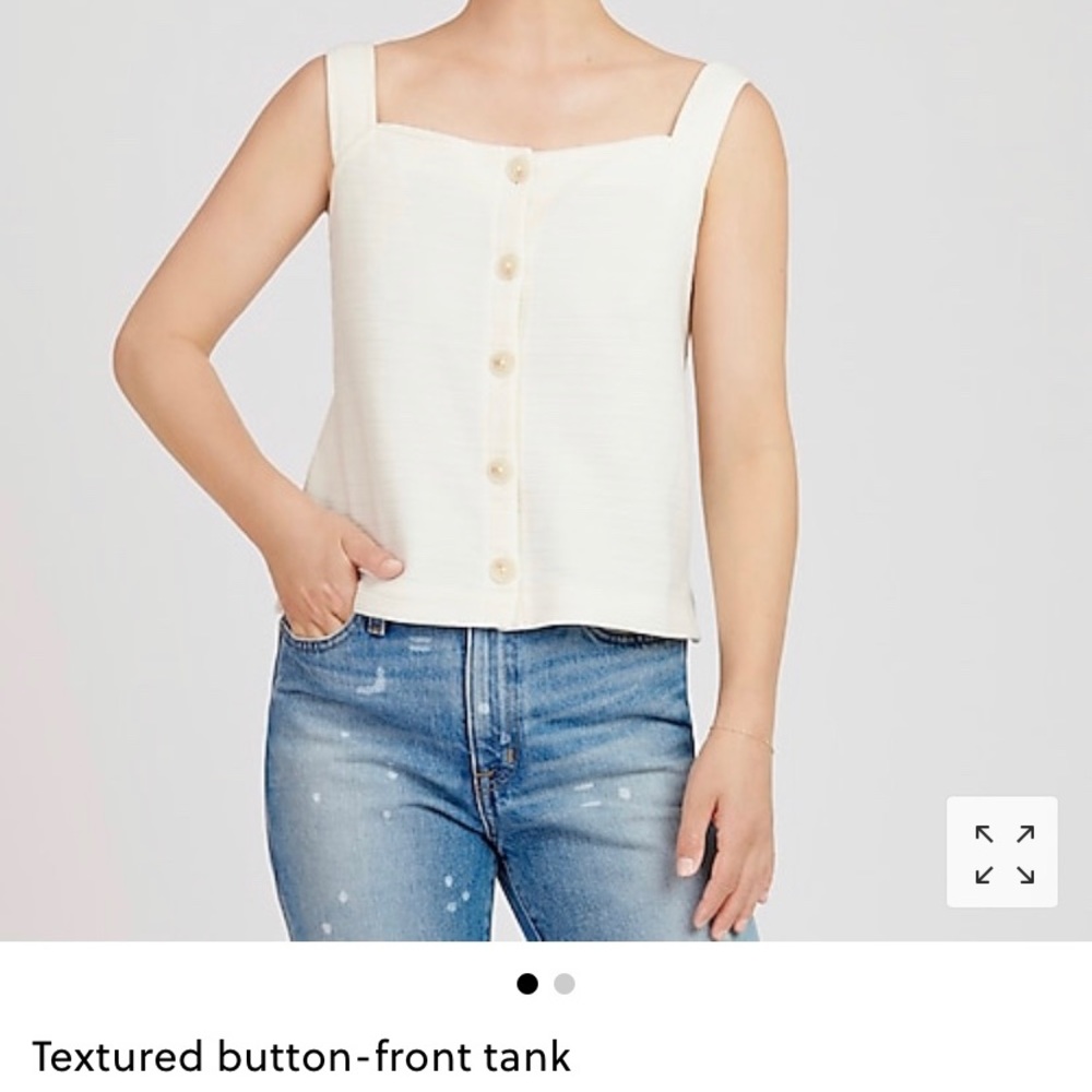 J crew textured button down front top